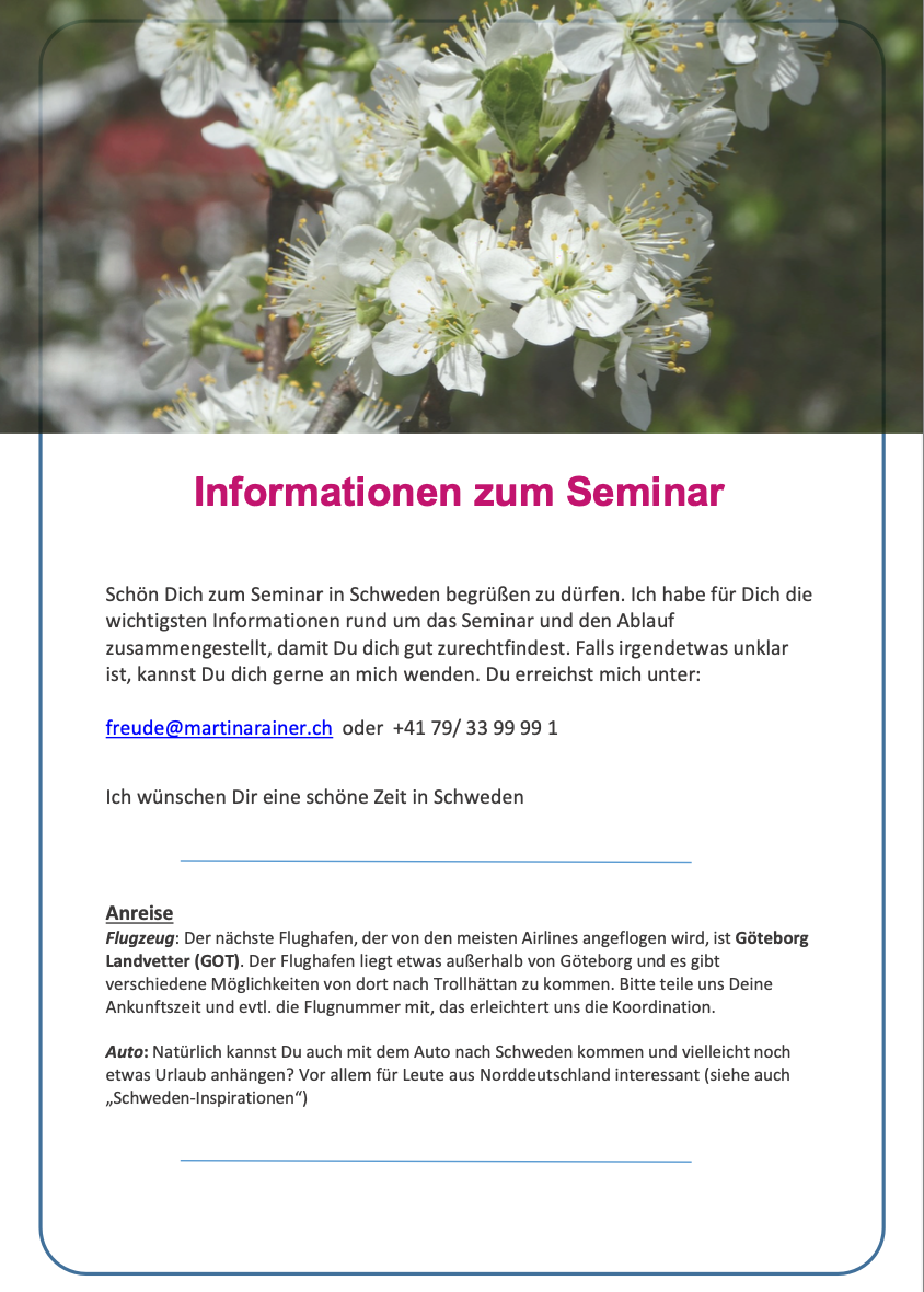 Informationen Seminar Schweden